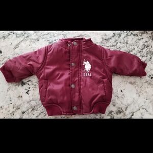 US polo burgundy puffer jacket